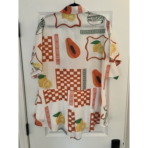 Petal And Pup Sebastian Romper Playsuit Orange And White Fruit Print Small EUC - Picture 5 of 7